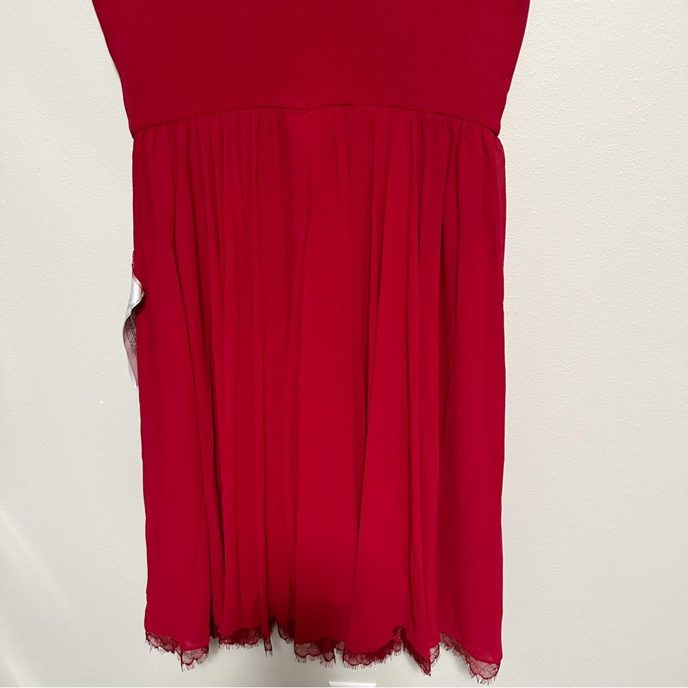 Dress the Population Red V‑Neck Cap Sleeve Midi Dress - Picture 5 of 9